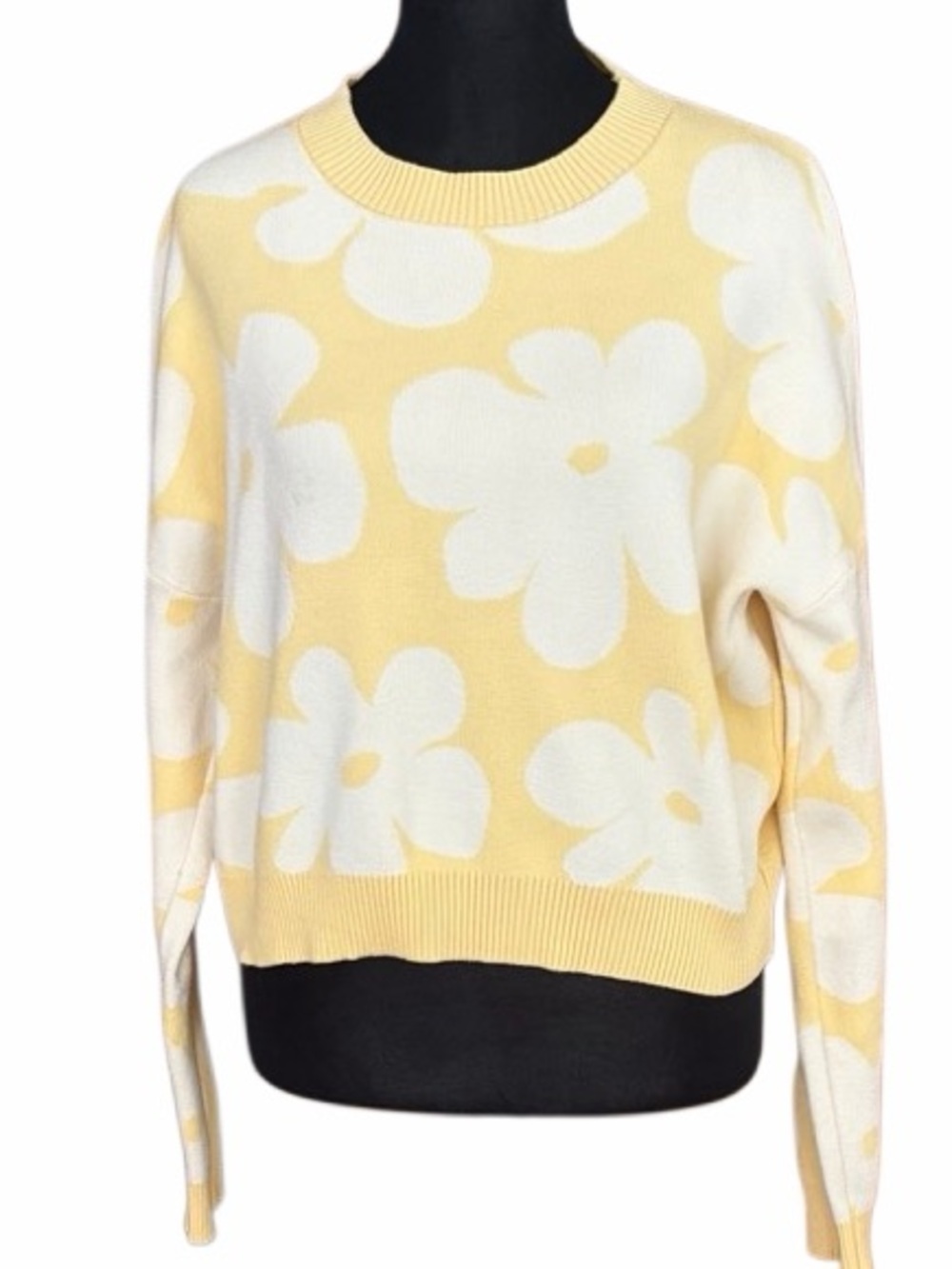 DEBUT floral knit pullover crew neck sweater size Large. - Picture 2 of 7